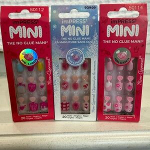 imPRESS Mini No Glue Mani Set - 🩷🎀Pink and Red ♥️Designs